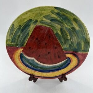 Vietri Watermelon Large Round Dinner Plate Charger Platter Italy Ceramic 12"